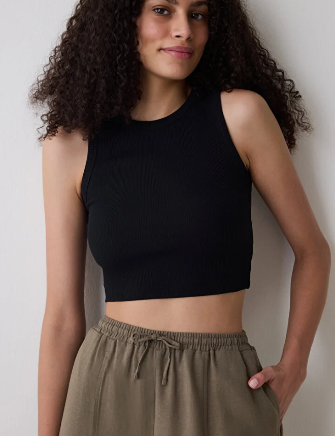 PHP8Y4TJ25IY Տոպ անթև BASIC RIB CROP TOP FASHION