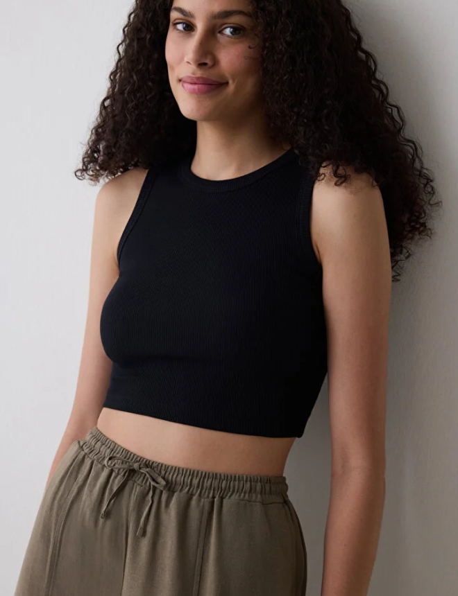 PHP8Y4TJ25IY Տոպ անթև BASIC RIB CROP TOP FASHION