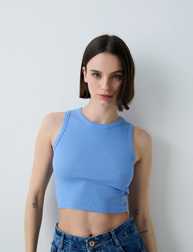 PHP8Y4TJ25IY Տոպ անթև BASIC RIB CROP TOP FASHION