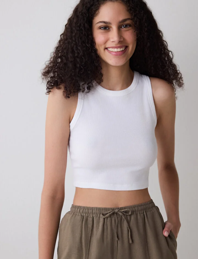 PHP8Y4TJ25IY Տոպ անթև BASIC RIB CROP TOP FASHION
