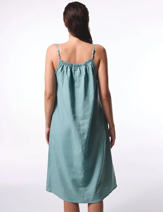 PL33QJQS25IY Շրջազգեստ անթև ծովափնյա   Natural Light Green Dress