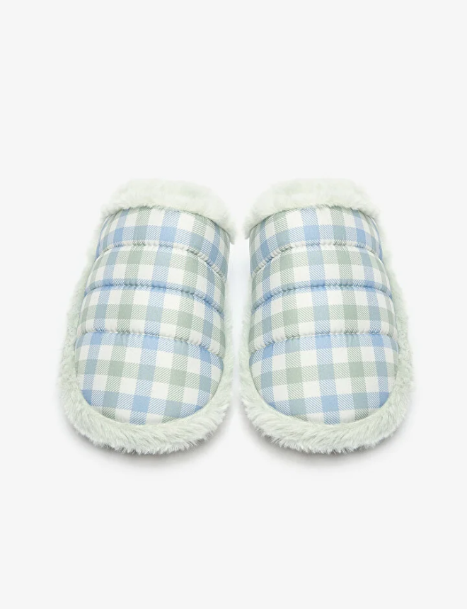 PNYL4JSX24SK Հողաթափ GREEN GINGHAM TERLIK FASHION