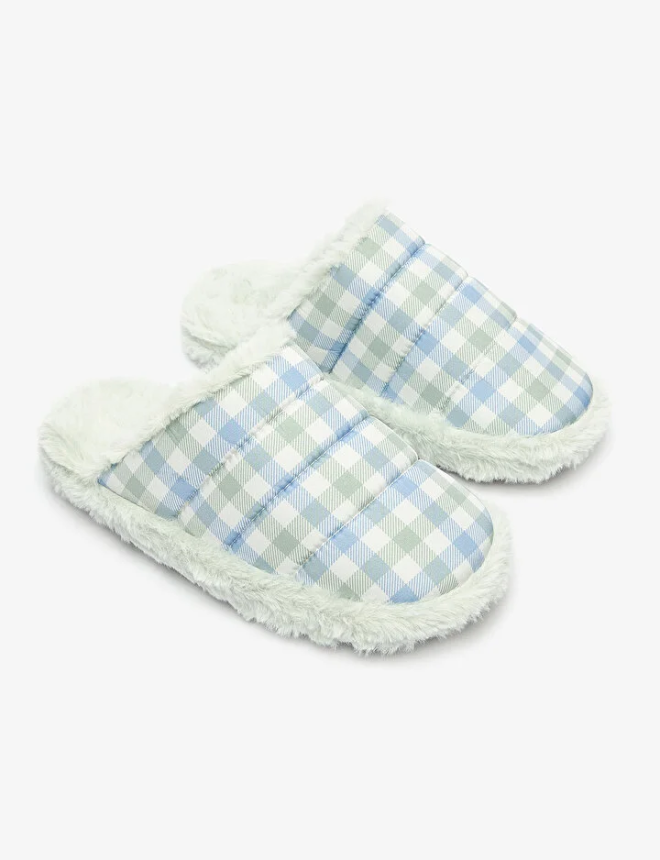 PNYL4JSX24SK Հողաթափ GREEN GINGHAM TERLIK FASHION