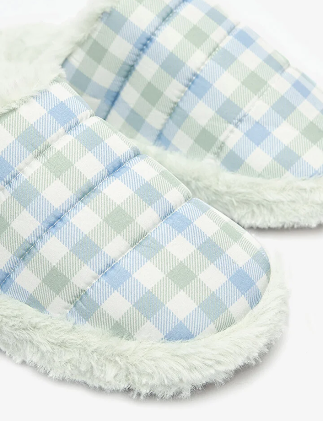 PNYL4JSX24SK Հողաթափ GREEN GINGHAM TERLIK FASHION
